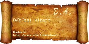 Dósai Albert névjegykártya
